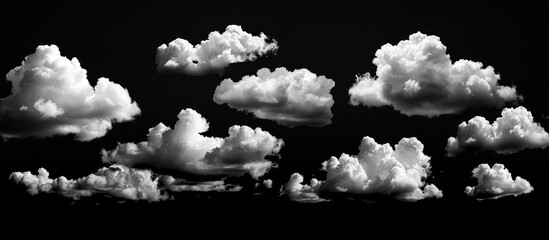 Poster - Slouds In The Sky Black And White Clouds In The Sky Black And White Slouds On A Black Background