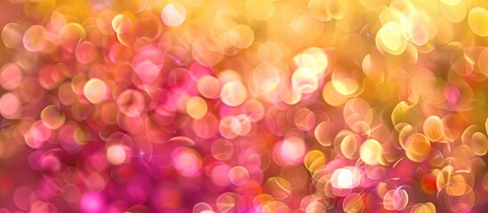 Poster - abstract blurred bokeh backgrounds color gold and pink