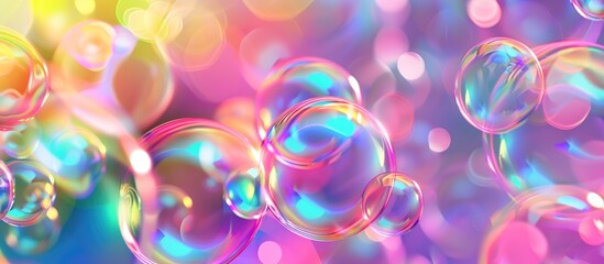 Sticker - Abstract Soap Bubbles Colorful Background