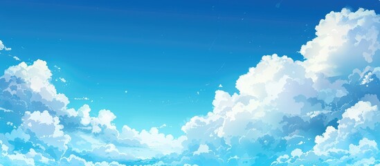 Poster - Blue Sky With White Clouds Natural Backgrounds Panoramic Sky