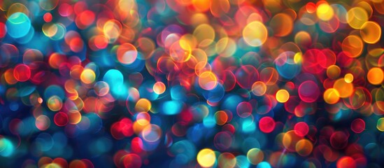 Poster - abstract colorful background blurred bokeh lights