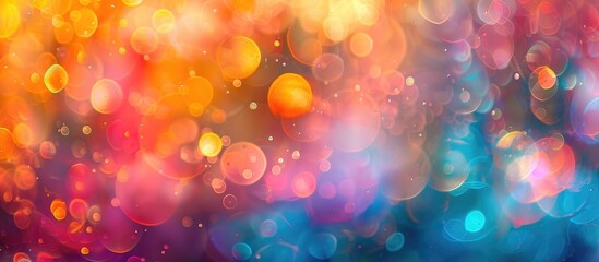 Poster - abstract colorful background blurred bokeh lights
