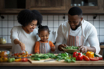 Sticker - Black Family Eating Healthy Food