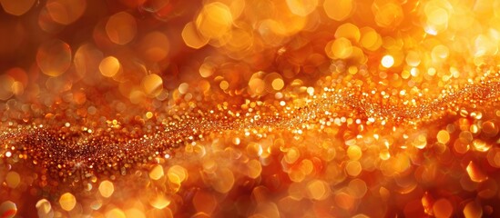 Poster - golden orange abstract glitter study focused unfocused light and shadow