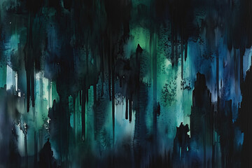 Poster - Mystery of the night forest in watercolor