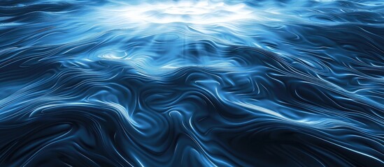 Poster - fractal image of a blue ripple background
