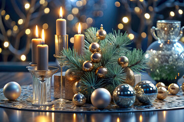 Wall Mural - christmas decoration on a table