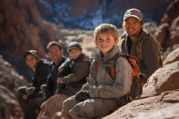 Wall Mural - Family Rock Climbing