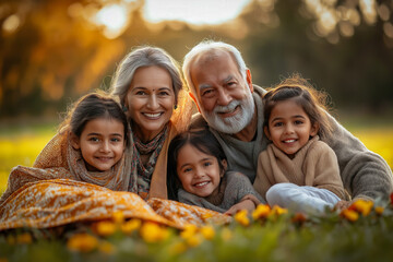 Wall Mural - Indian Family Enjoying Outside