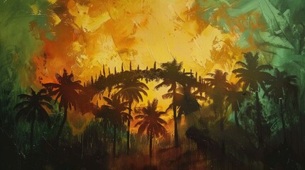 Canvas Print - The Crown Of Palm Tree