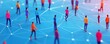 © Aris Suwanmalee - Abstract representation of people connected in a digital network, showcasing diversity and interaction in a modern environment.