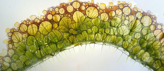 Haircap Moss Leaf Cross Section Under Dic Microscope