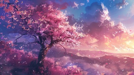 Canvas Print - Cherry Tree Blossoms At Spring