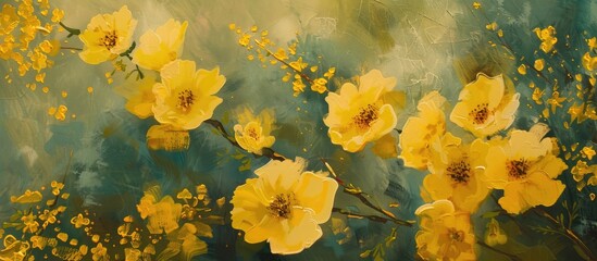 Wall Mural - Yellow Flowers Blooming