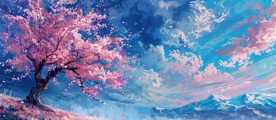 Canvas Print - Cherry Blossom Trees And The Sky