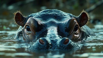 Poster - Hippopotamus in the Water