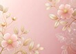 © Arethaawykoff - Elegant feminine design template with a soft pink background and delicate gold flower outlines perfect for luxury branding and high-end visual identity
