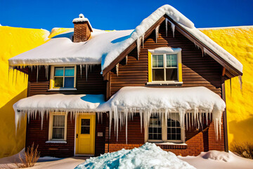 Wall Mural - house in the winter