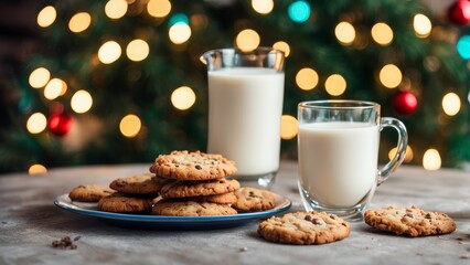 Poster - christmas cookies and milk