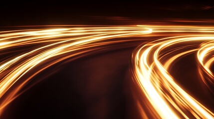 Poster - Dynamic light trails moving across a dark surface create a sense of speed and motion in a nighttime setting