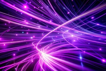 Sticker - Glowing light trails and particles in purple and pink