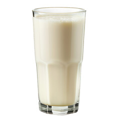 Glass of milk is standing on a white background