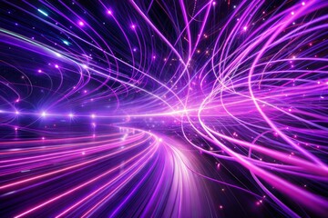 Poster - Purple light trails in an abstract landscape