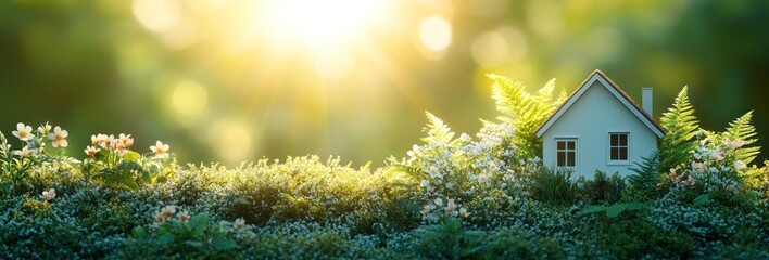 Canvas Print - Dream Home in a Lush Meadow