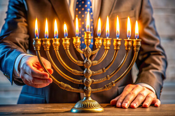 Wall Mural - hanukkah menorah with candles