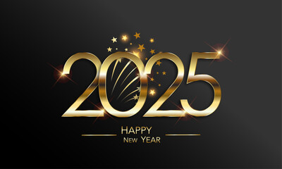 Wall Mural - 2025 Happy New Year Greeting Card