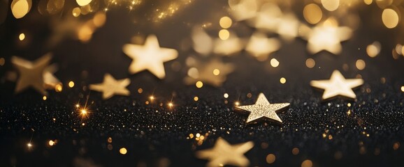 Wall Mural - starry cosmos abstract luxury background on gold