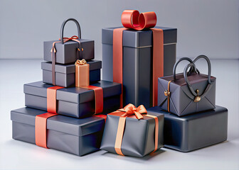 gift boxes with ribbon