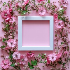 Sticker - Pink Flowers Frame