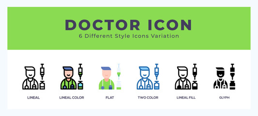 Sticker - Doctor set of simple icons great for web. app. presentation and more.