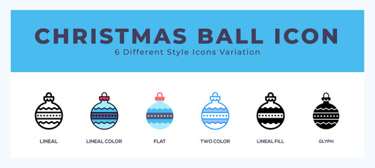 Wall Mural - Christmas ball icon set. Design elements for logo