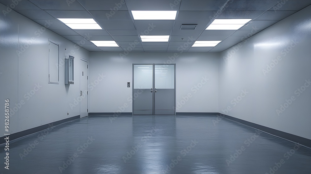 An empty, sterile interrogation room. White walls, harsh fluorescent ...