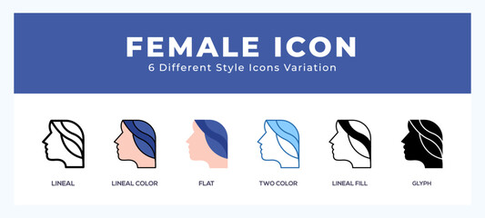 Sticker - Female icon set. vector illustration.