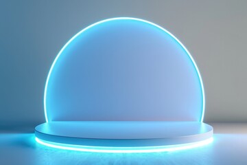 Poster - A blue light shining on a white surface, ideal for use in presentations or designs where a subtle highlight is needed
