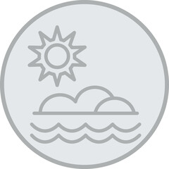 Sticker - Sunset Ocean Vector Icon Design