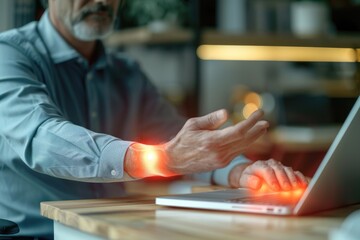 Poster - A person using a laptop at a table