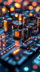 Poster - Circuit Board Cityscape