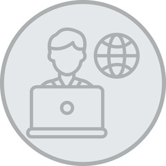 Poster - Remote Male Worker Icon Design