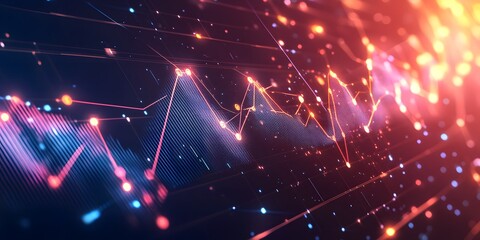Poster - Abstract Data Visualization: Red, Blue, and Yellow Colors