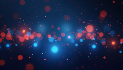 Poster - Blue and Red Bokeh Light Effects: An abstract scene with blue and red bokeh light effects, symbolizing technological innovation and digital trends.