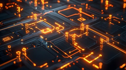 Poster - Circuit Board Glow