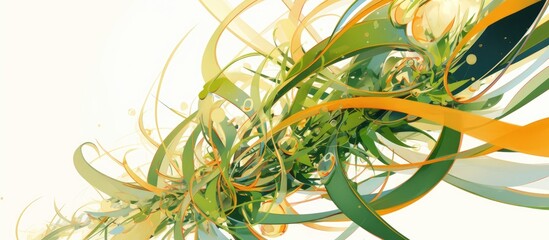 Canvas Print - Abstract depiction of twisted jungle vines showcasing a tropical liana plant against a clean white background with included clipping path