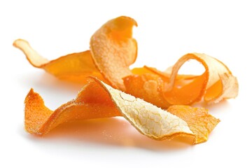 Poster - Fresh orange peel on a clean white surface