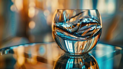 Poster - A clear glass filled with water sits on a flat surface, ready for use