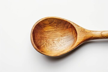 Poster - A simple wooden spoon placed on a clean white surface