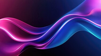 Wall Mural - Abstract Iridescent Fluid Neon Curved Wave In Motion 3D Background With Empty Space